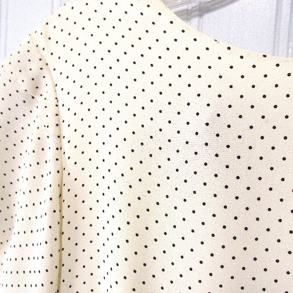 Vintage Laura Ashley Ivory Polka Dot Silk Dress, Size 4 - Picture 3 of 9
